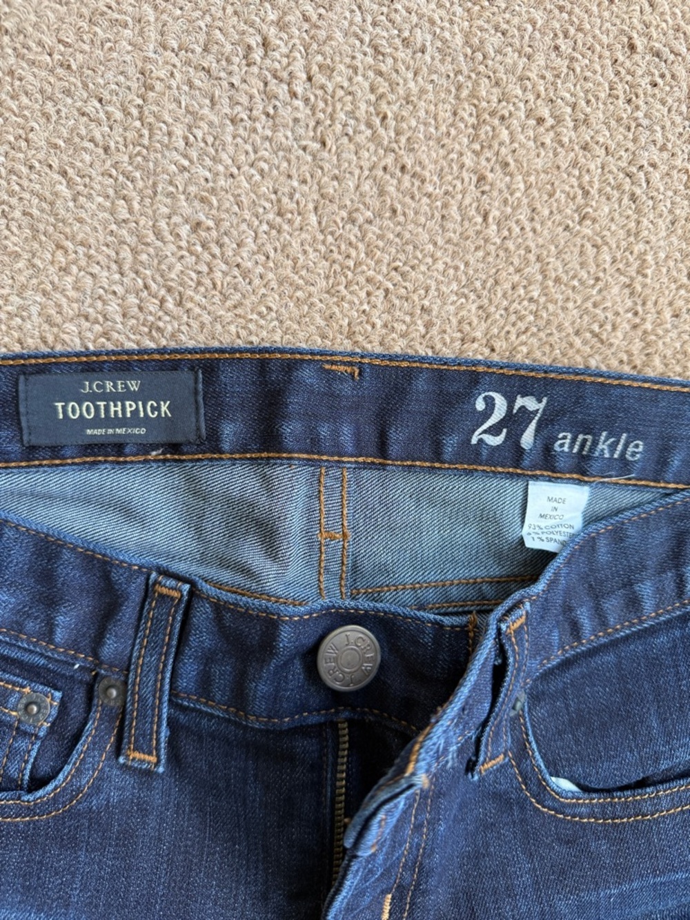 J.Crew Toothpick Ankle Jeans – Size 27 – Skinny Stretch Denim